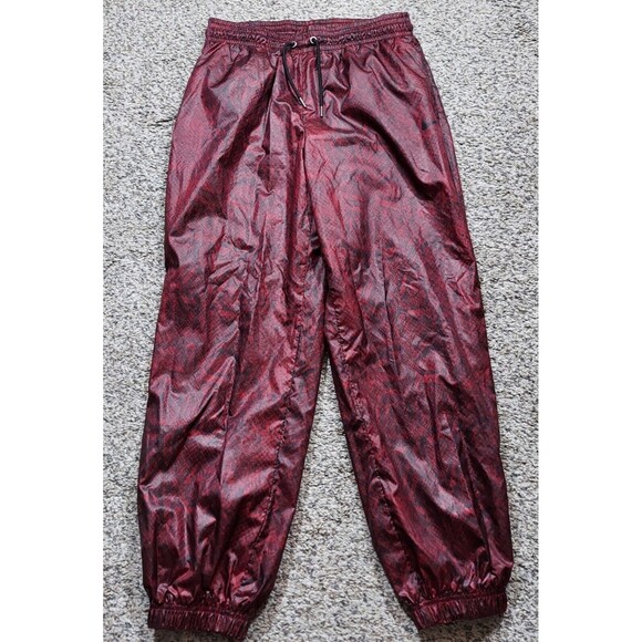 Nike Sportswear Womens S Woven Python Print Pants Burgundy Snake Casual Joggers - Picture 1 of 7